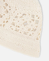 Crochet Hat Off-White Knit-2