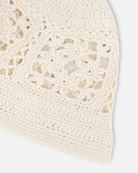 Crochet Hat Off-White Knit-2