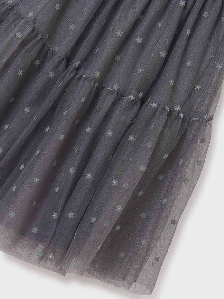 Girls Grey Flower Tulle Skirt | Mayoral | Mayoral | Jenni Kidz