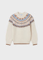Girls Knitted Jacquard Sweater - BEIGE | Mayoral | Mayoral | Jenni Kidz