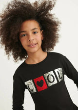 Girls Reversible Sequin Long Sleeve T-Shirt | Mayoral | Mayoral | Jenni Kidz