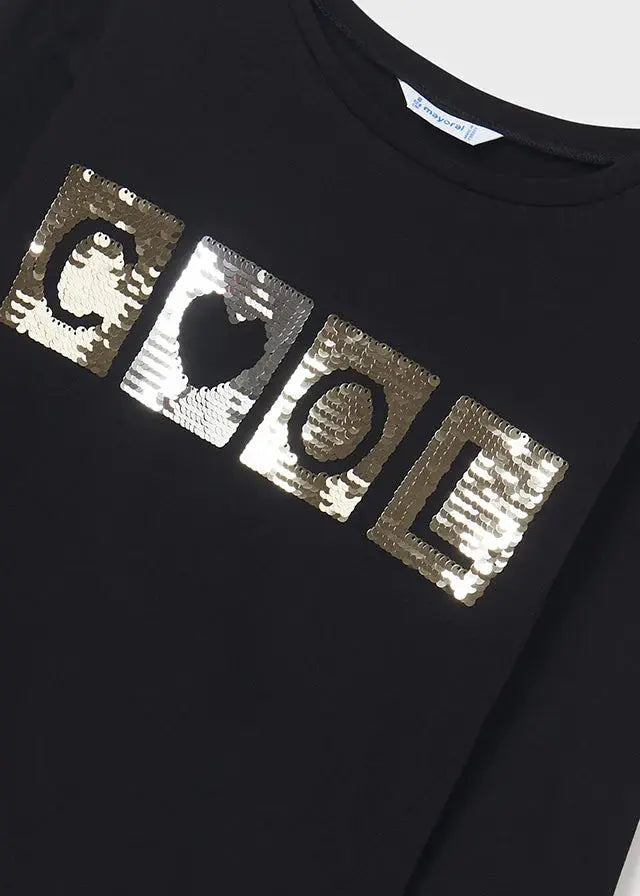 Girls Reversible Sequin Long Sleeve T-Shirt | Mayoral | Mayoral | Jenni Kidz