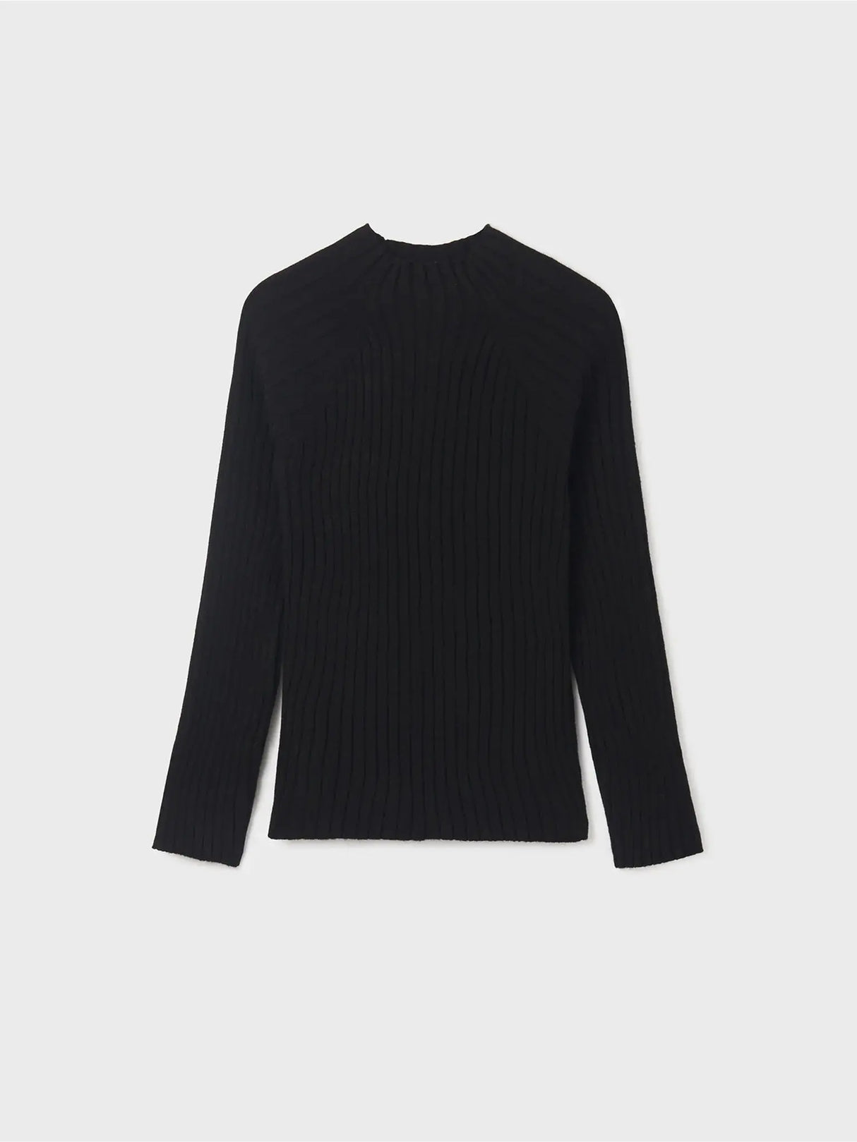 Girls Ribbed Knit Mockneck Long Sleeve - Black | Mayoral | Mayoral | Jenni Kidz
