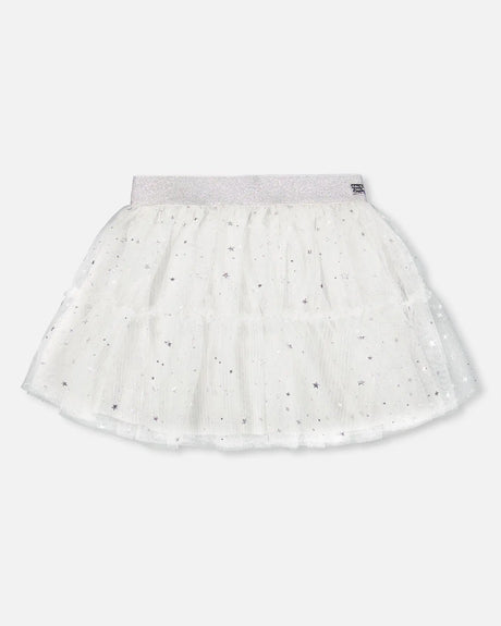 Glittering Tulle Skirt Off White | Deux par Deux | Jenni Kidz