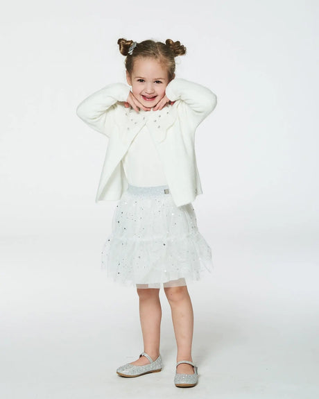 Glittering Tulle Skirt Off White | Deux par Deux | Jenni Kidz