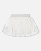 Glittering Tulle Skirt Off White | Deux par Deux | Jenni Kidz