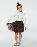 Glittering Tulle Skirt Red Plaid | Deux par Deux | Jenni Kidz