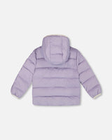 Compressible Winter Puffy Coat Designed For Car Seat Purple Gray-2