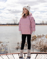 Compressible Winter Puffy Coat Designed For Car Seat Dusty Pink-1