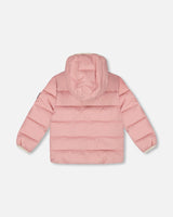 Compressible Winter Puffy Coat Designed For Car Seat Dusty Pink-2