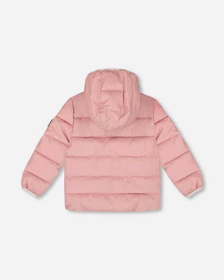 Compressible Winter Puffy Coat Designed For Car Seat Dusty Pink-2