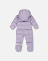 One-Piece Baby Cloud Compressible Snowsuit Designed For Car Seat Purple Gray-2