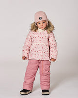 One-Piece Baby Snug Snowsuit Designed For Car Seat Pink Mini Flowers-1