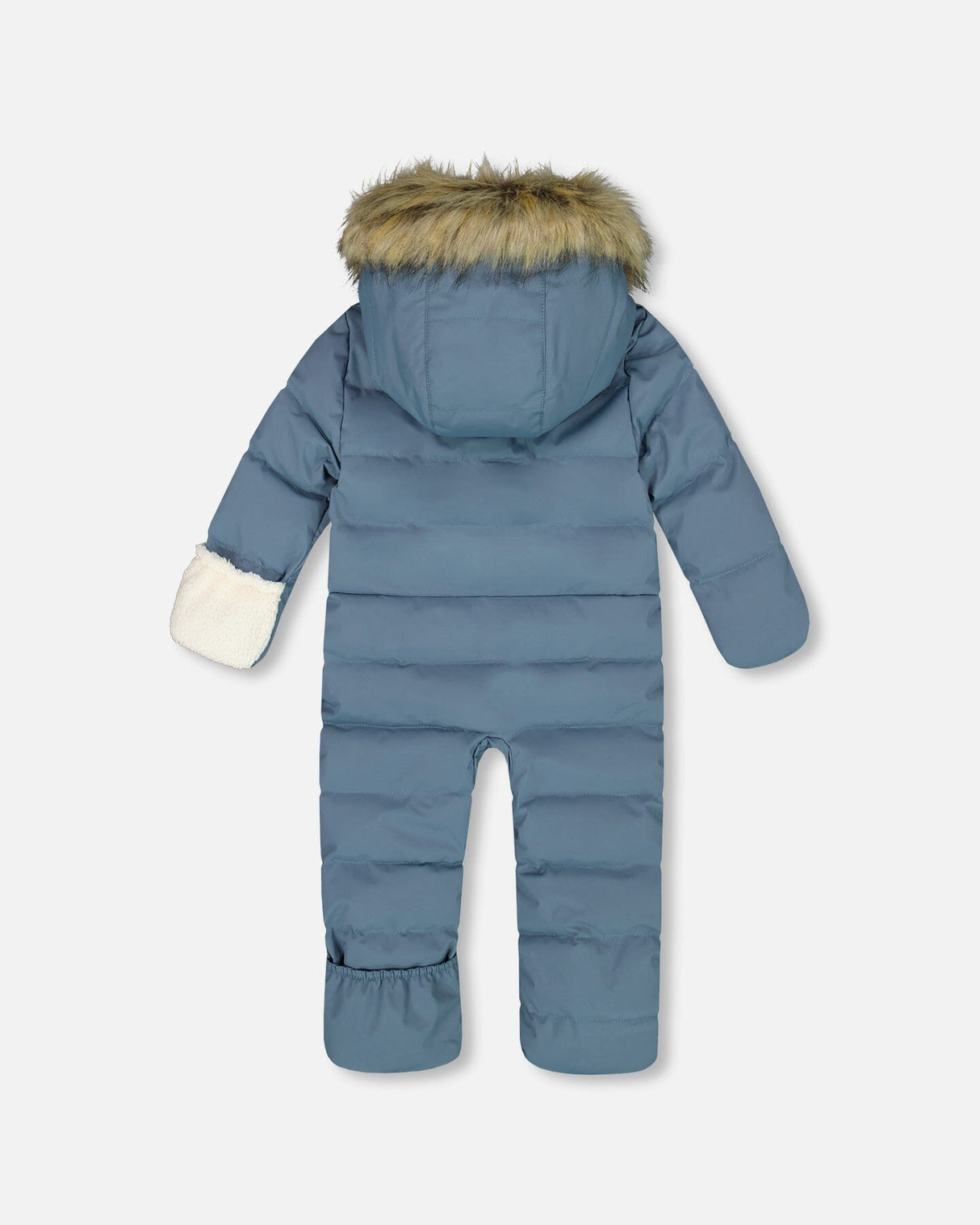 One-Piece Baby Snug Snowsuit Designed For Car Seat Dark Gray Blue-3