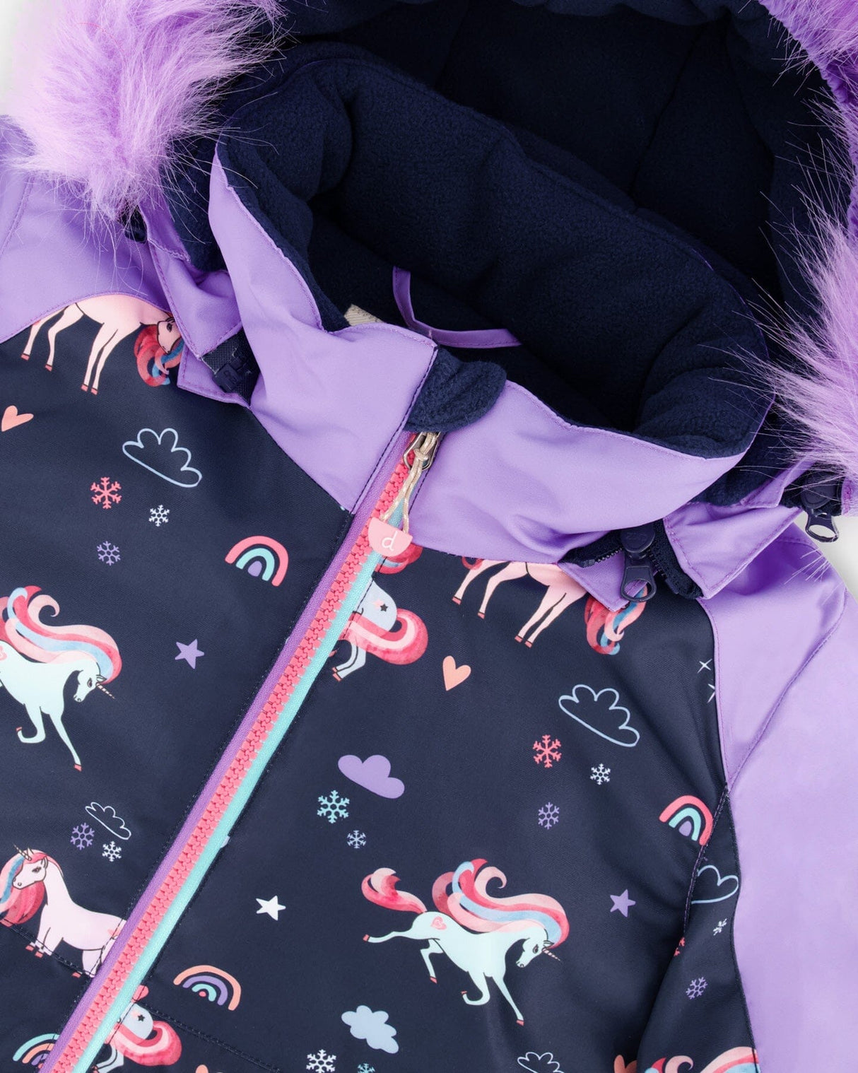Two-Piece Play Snowsuit With Printed Colorblocked Jacket Lavender-4