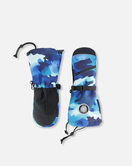 Winter Mittens Teknik Teal Blue Camouflage-0