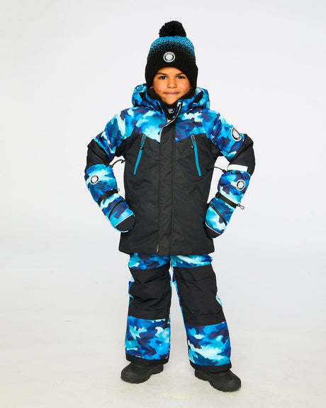 Winter Mittens Teknik Teal Blue Camouflage-1