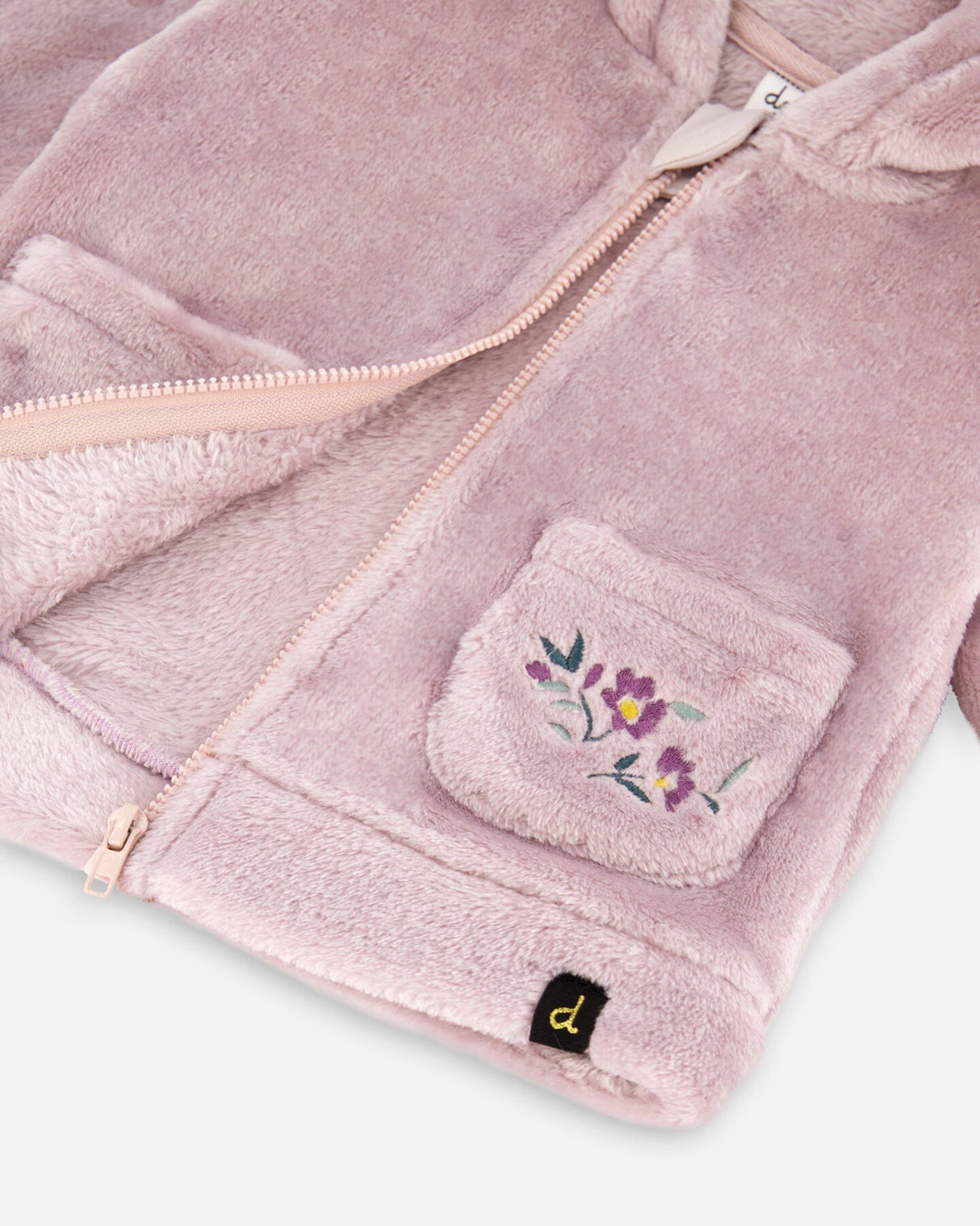 Hooded Zip Plush Jacket Neutral Purple-4