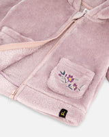 Hooded Zip Plush Jacket Neutral Purple-4