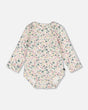 Organic Cotton Long Sleeve Romper Off-White Floral-0