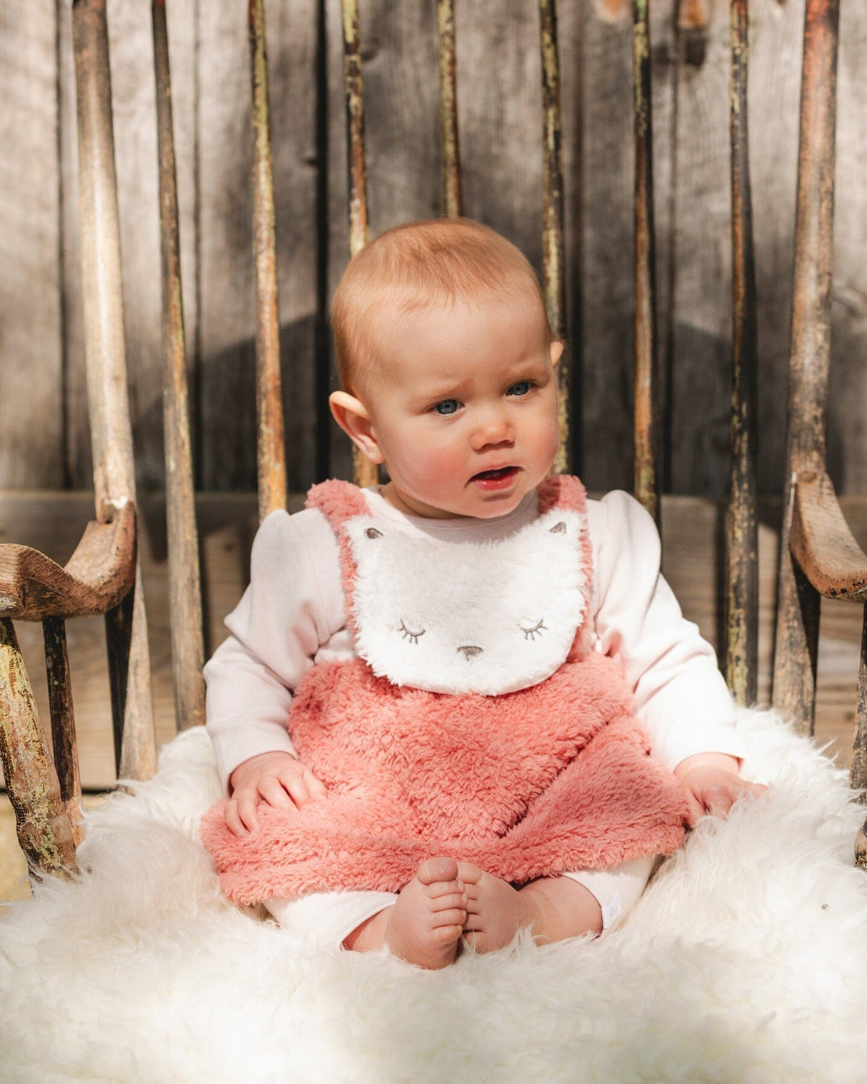 Bi-Material Dress And Leggings Set Old Pink-4