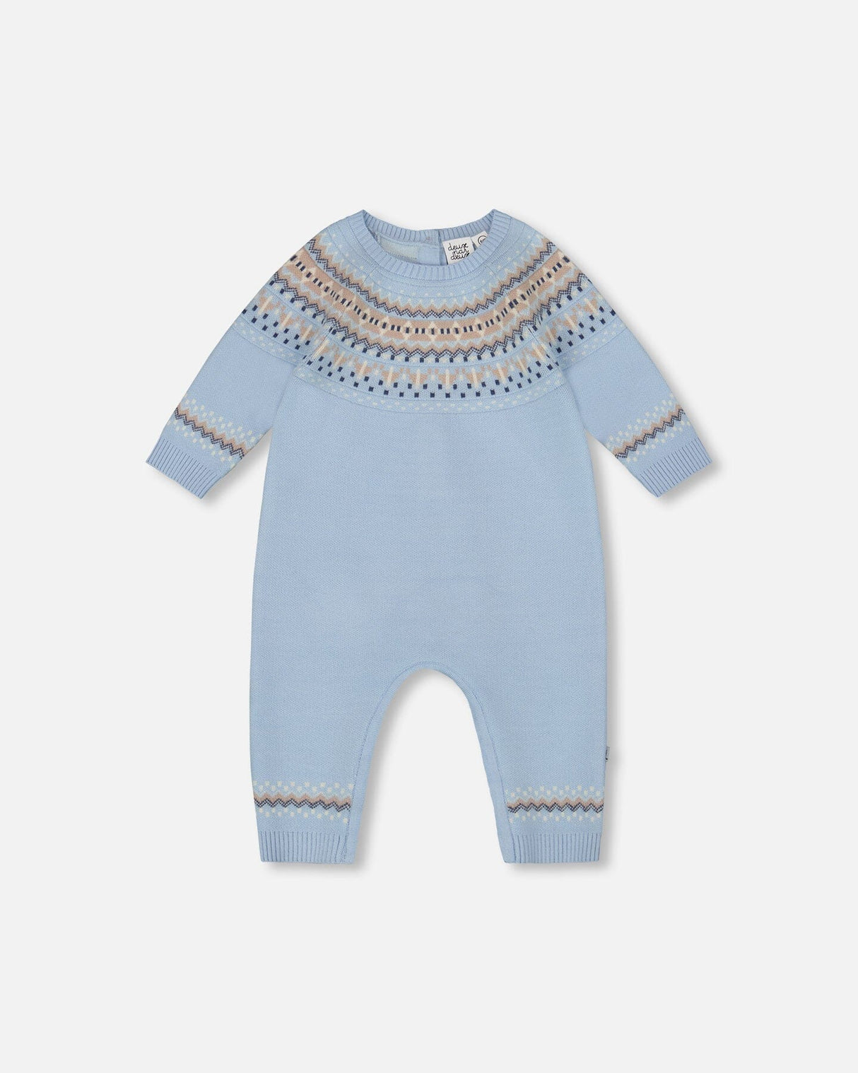 Knitted Jacquard Romper Light Blue-0