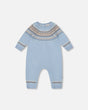 Knitted Jacquard Romper Light Blue-0