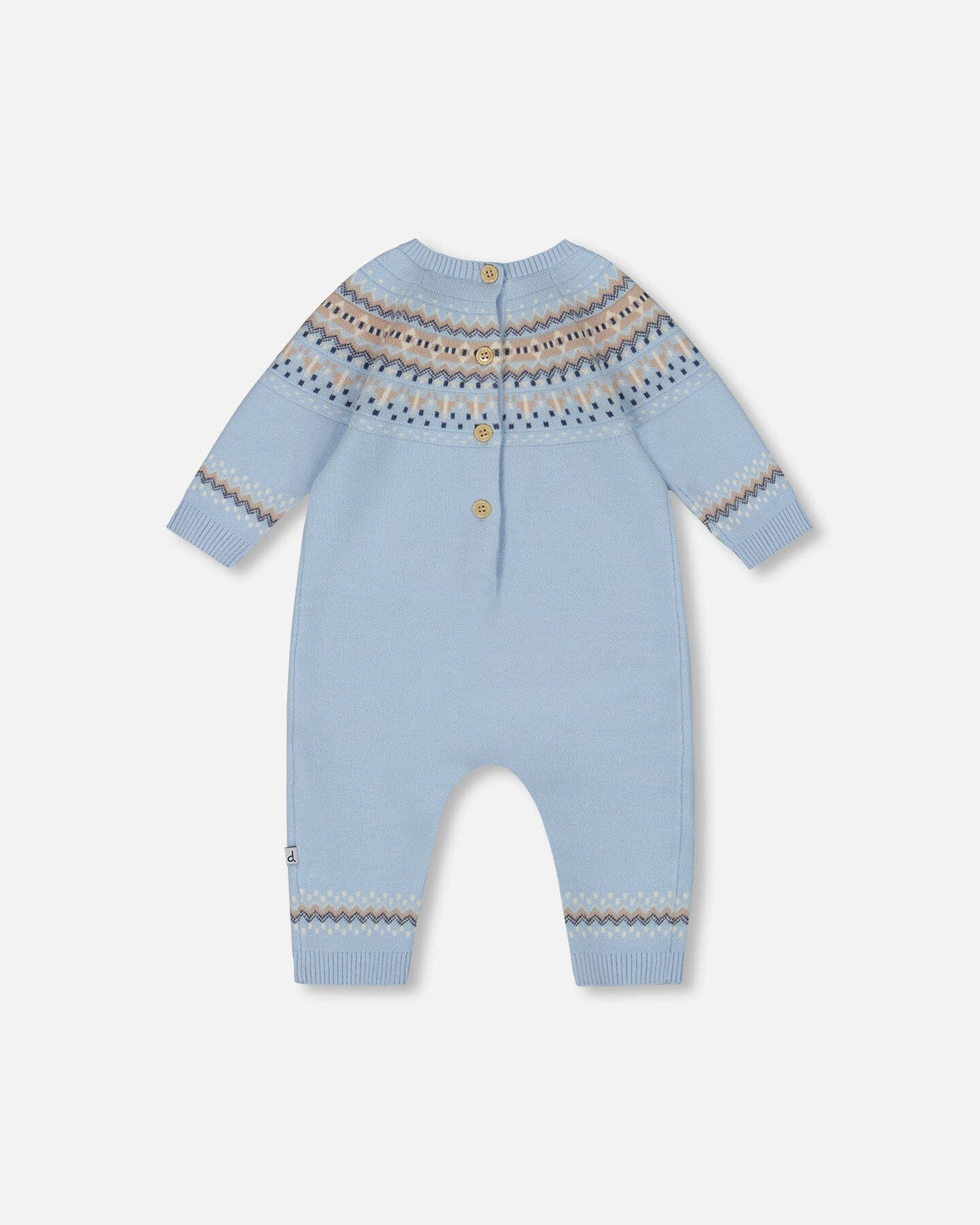 Knitted Jacquard Romper Light Blue-2