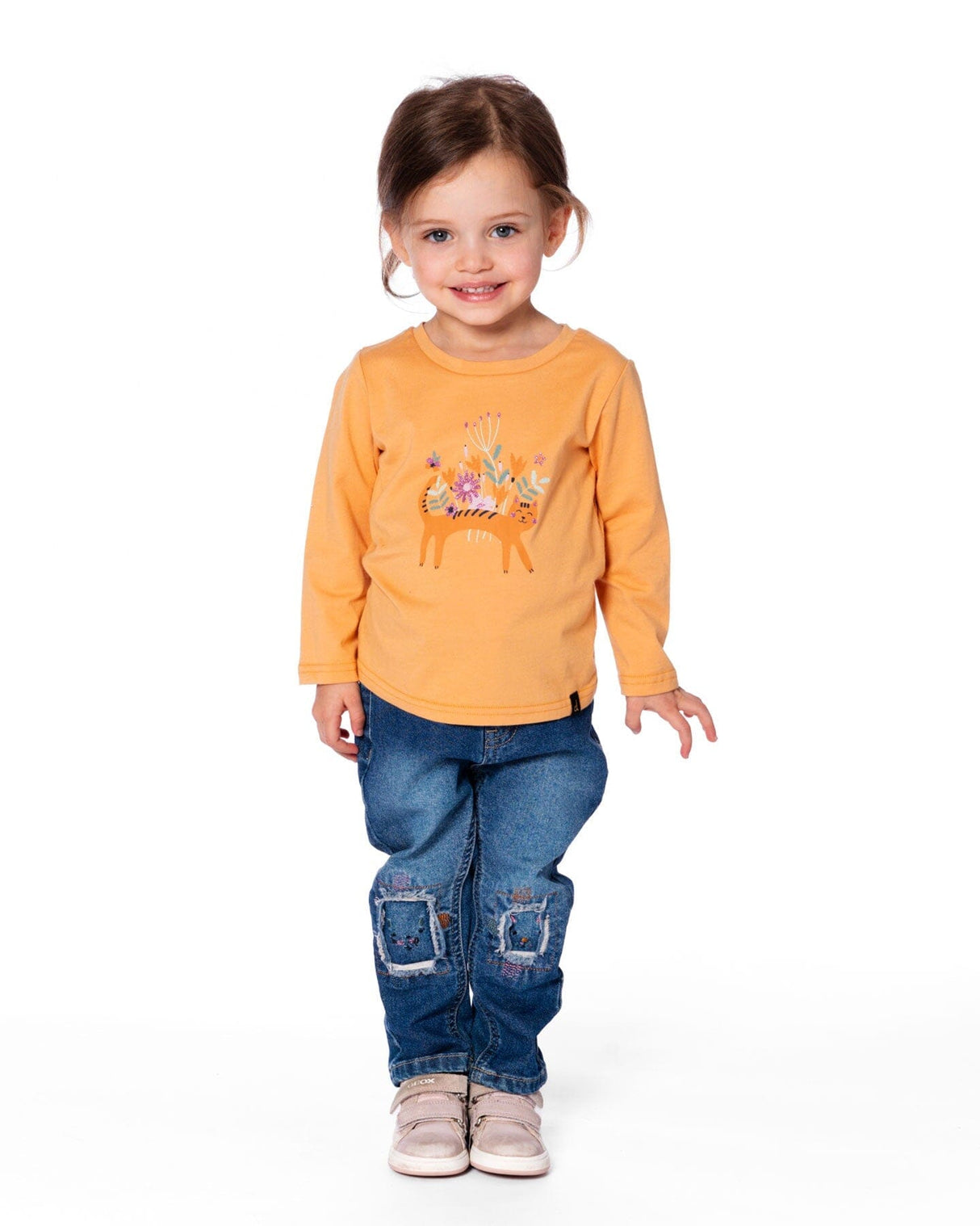 Organic Cotton T-Shirt Golden Yellow With Cat-1