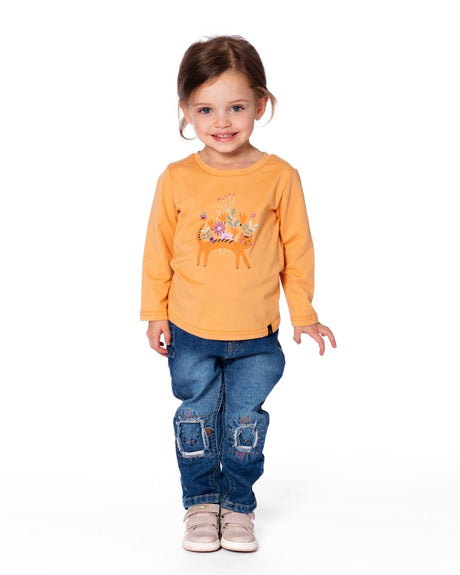 Organic Cotton T-Shirt Golden Yellow With Cat-1