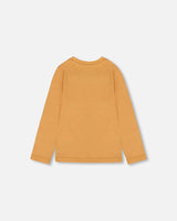 Organic Cotton T-Shirt Golden Yellow With Cat-2