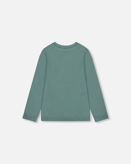 Organic Cotton T-Shirt Sage With Cat-2