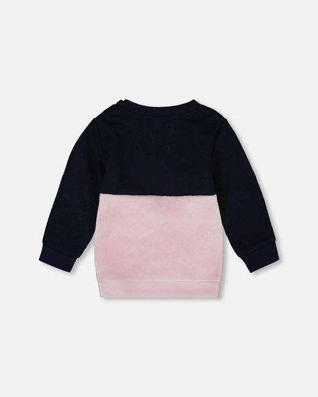 Long Bi-Material Top Dark Blue With Cat-3