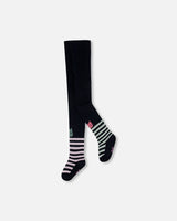 Knit Tights Dark Blue-0
