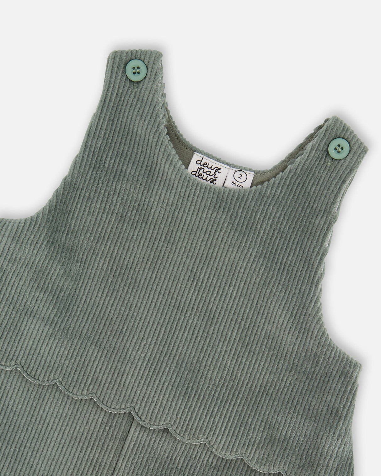 Stretch Velour Faux-Layered Overalls Jade Green-4