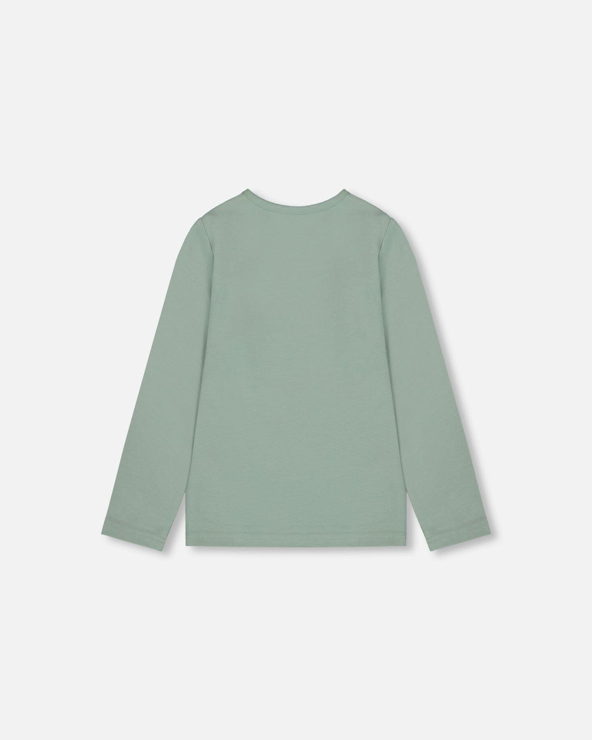 Organic Cotton Jersey Top Jade Green With Owl-1