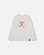 Organic Cotton Long Sleeve T-Shirt Off-White With Hot Chocolate-0