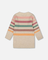 Knitted Tunic Off-White With Stripes-3