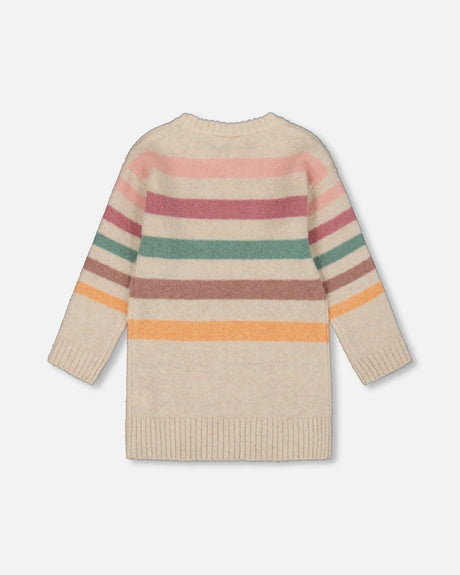 Knitted Tunic Off-White With Stripes-3