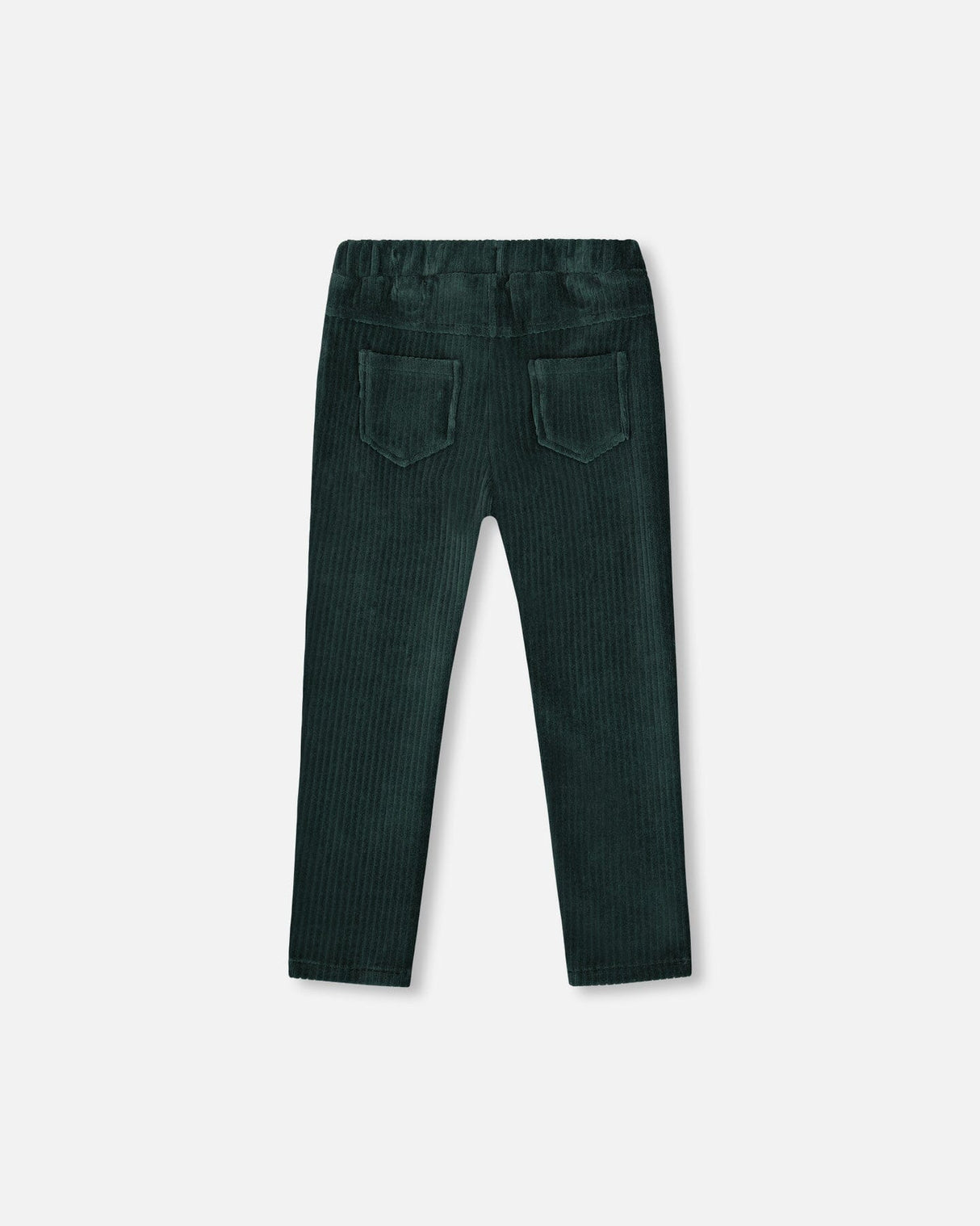 Stretch Velour Rib Treggings Dark Green-2