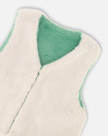 Deux par Deux reversible faux fur vest, view 7