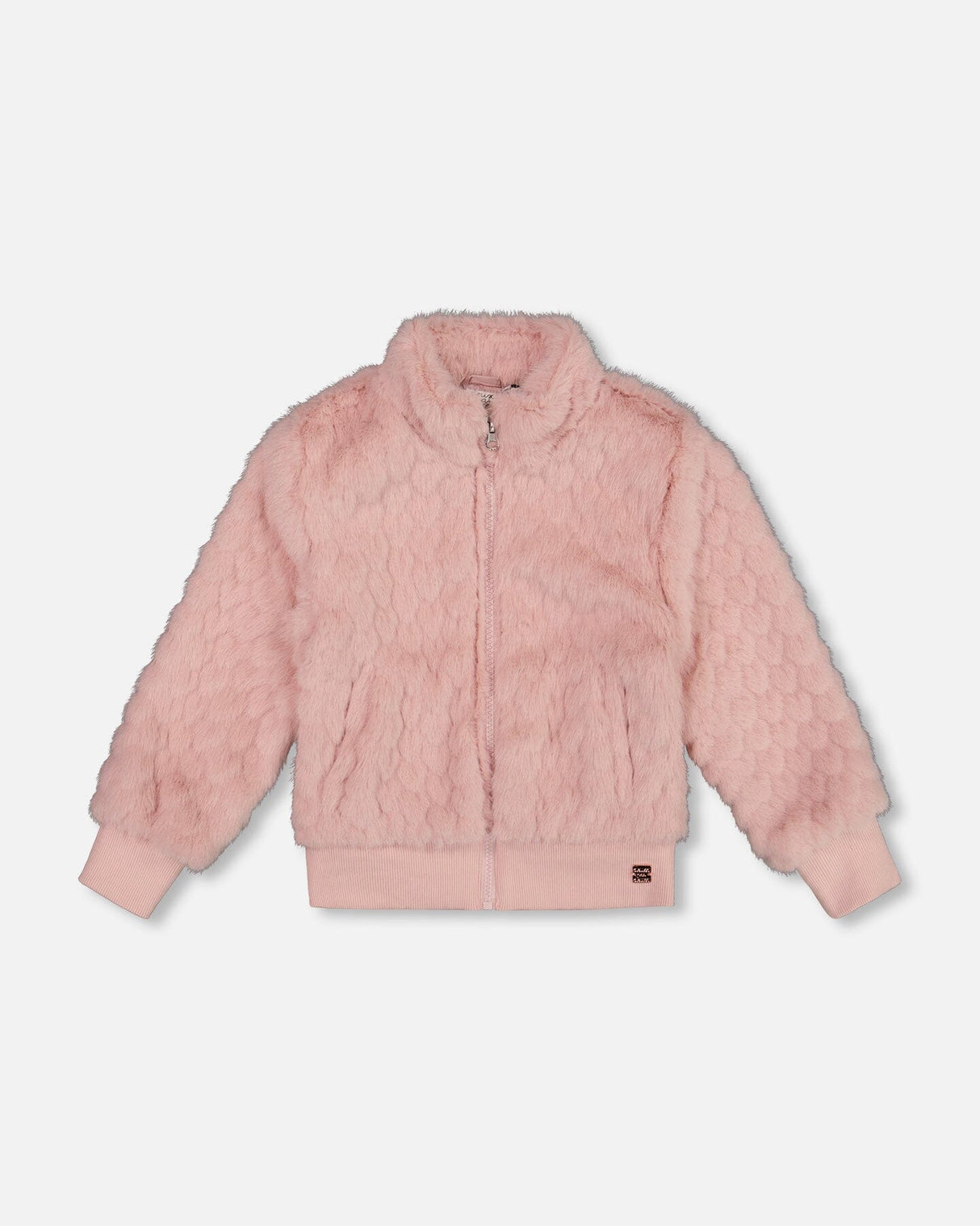 Faux Fur Jacquard Jacket Dusty Pink-0