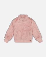 Faux Fur Jacquard Jacket Dusty Pink-0