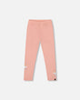 Organic Cotton Leggings Dusty Pink With Unicorn Print-0