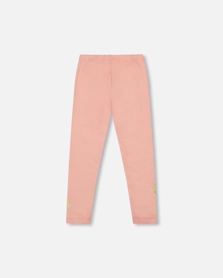 Organic Cotton Leggings Dusty Pink With Unicorn Print-2