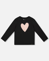 Organic Cotton Long Sleeve T-Shirt Black With Heart-0