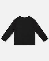 Organic Cotton Long Sleeve T-Shirt Black With Heart-2
