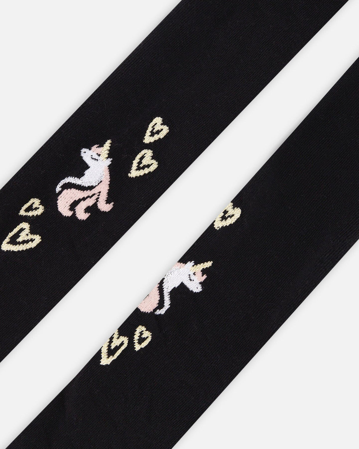 Knit Tights Black With Unicorns And Hearts-3