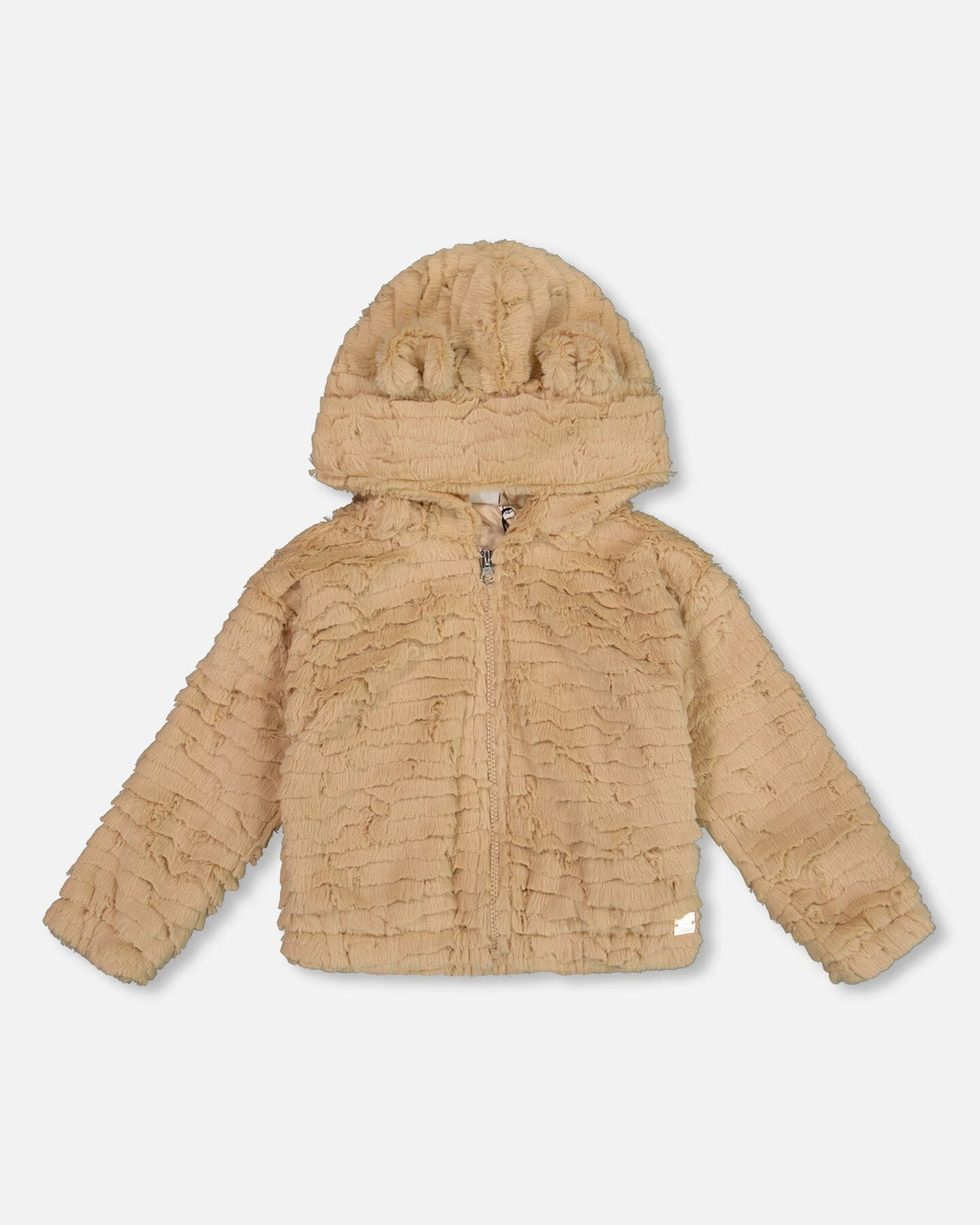Faux Fur Hooded Jacket Nougat-0