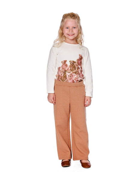Organic Jersey T-Shirt Off-White With Teddy Bears-1